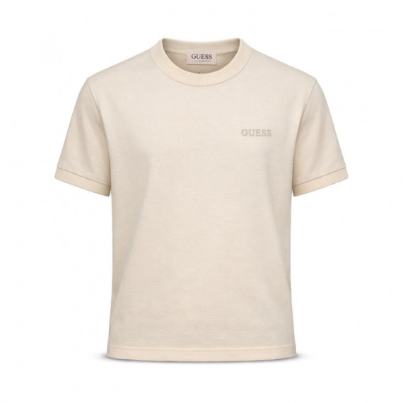 Camiseta con logo tejido