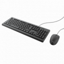 TRUST TECLADO Y RATON USB TKM-250 SILENCIOSO 1.8M
