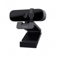 TRUST Webcam con Micro Tanor Negro