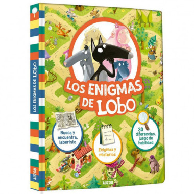 Los enigmas de Lobo. Busca y encuentra y laberinto. Enigmas y misterios. 30 diferencias y juego de h