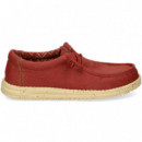 Blucher Textil Rojo  HEY DUDE