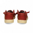 Blucher Textil Rojo  HEY DUDE