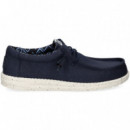 Blucher Textil Azul  HEY DUDE