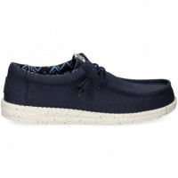 Blucher Textil Azul  HEY DUDE