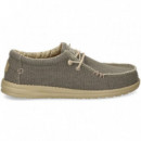 Blucher Textil Kaki  HEY DUDE