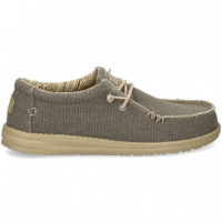 Blucher Textil Kaki  HEY DUDE