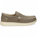Mocasin Textil Marron  HEY DUDE