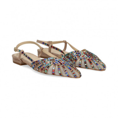 SIN TALON BEIGE CRISTALES MULTICOLOR