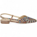 SIN TALON BEIGE CRISTALES MULTICOLOR