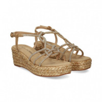 Sandalia Entrelazada Strass Beige  ALMA EN PENA