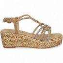 SANDALIA ENTRELAZADA STRASS BEIGE