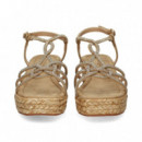 SANDALIA ENTRELAZADA STRASS BEIGE