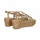 SANDALIA ENTRELAZADA STRASS BEIGE