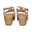 SANDALIA ENTRELAZADA STRASS BEIGE