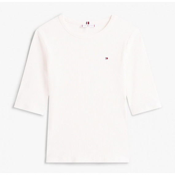 TOMMY HILFIGER - SLIM 5X2 RIB C-NK 1/2 SLV - YA8 - F|WW0WW47308/YA8