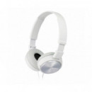 Auriculares Sony MDRZX310APW con Micrófono, Blancos, Jack 3.5 mm y Diseño Plegable