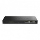 Switch D-Link 16xRJ45 2xSFP PoE Negro (DGS-1018P/E)