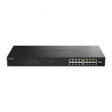 Switch D-Link 16xRJ45 2xSFP PoE Negro (DGS-1018P/E)