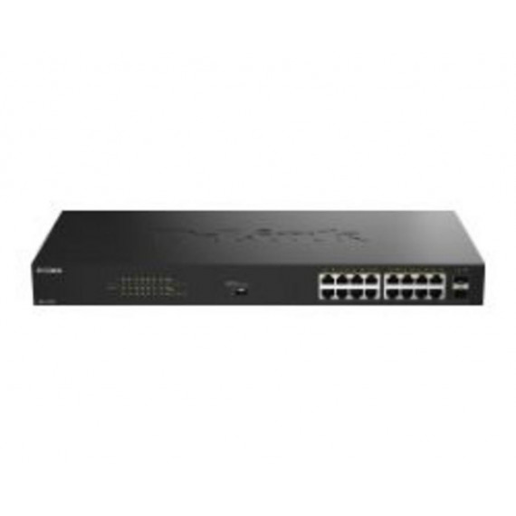 Switch D-Link 16xRJ45 2xSFP PoE Negro (DGS-1018P/E)