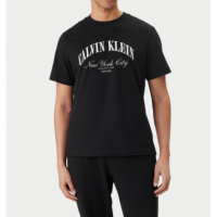 Camiseta Calvin Klein logotipo bordado negra