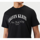 Camiseta Calvin Klein logotipo bordado negra