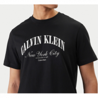 Camiseta Calvin Klein logotipo bordado negra