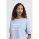 Camisetas Camiseta ICHI Nomandy Powder Blue / Cloud Dancer