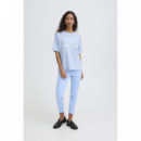 Camisetas Camiseta ICHI Nomandy Powder Blue / Cloud Dancer