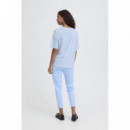 Camisetas Camiseta ICHI Nomandy Powder Blue / Cloud Dancer