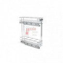 Botellero Supra Cromo 20 Cm Con Freno Para Frente