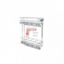 Botellero Supra Cromo 20 Cm Con Freno Para Frente