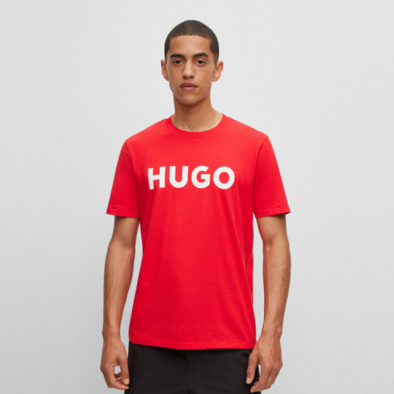 HUGO Camiseta regular fit en punto de algodón Rosa 50467556-693