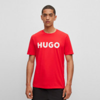 HUGO Camiseta regular fit en punto de algodón Rosa 50467556-693