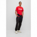 HUGO Camiseta regular fit en punto de algodón Rosa 50467556-693