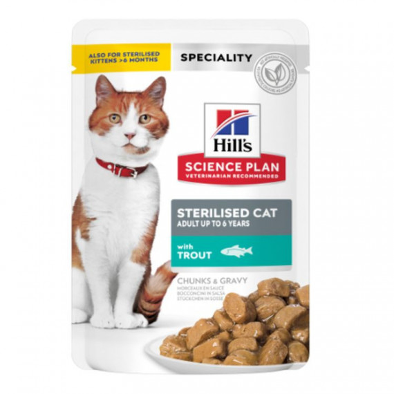 Hills Sp Gato Adulto Esterilizado Trucha Pouch 85 Gr  HILL'S