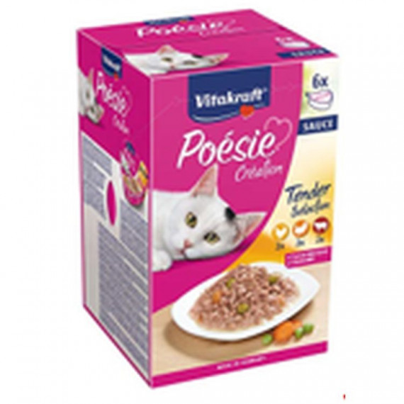 VITAKRAFT Gato Adulto Poesie Pollo Pavo Ternera Tarrina 6 Ud