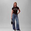 Camiseta slim con logo universitario