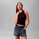 Top slim gofrado con espalda de nadador