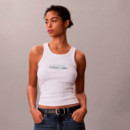 Camiseta slim de tirantes de canalé de algodón
