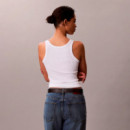 Camiseta slim de tirantes de canalé de algodón