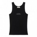 Camiseta slim de tirantes de canalé de algodón