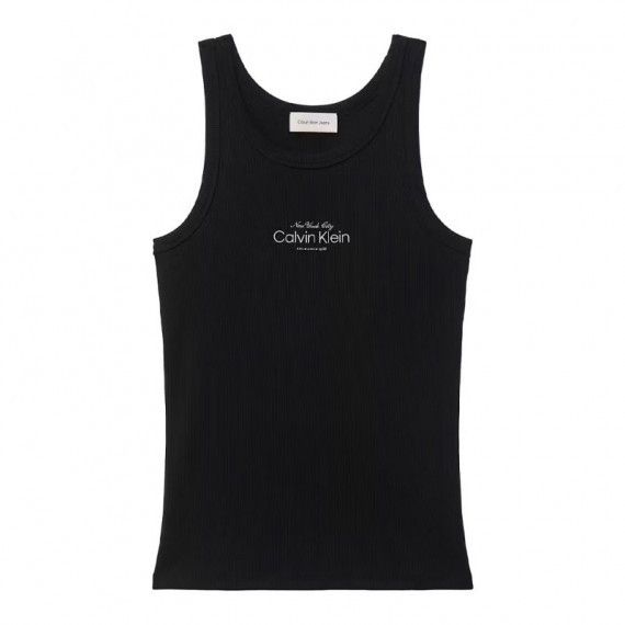 Camiseta slim de tirantes de canalé de algodón