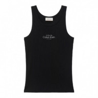 Camiseta slim de tirantes de canalé de algodón