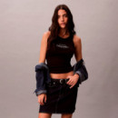 Camiseta slim de tirantes de canalé de algodón