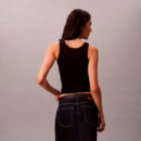 Camiseta slim de tirantes de canalé de algodón