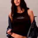 Camiseta slim de tirantes de canalé de algodón