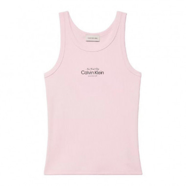 Camiseta slim de tirantes de canal&eacute; de algod&oacute;n