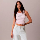 Camiseta slim de tirantes de canalé de algodón