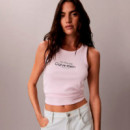 Camiseta slim de tirantes de canalé de algodón