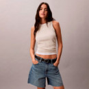 Top slim gofrado con espalda de nadador